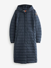 Parajumpers Navy Omega Super Light Weight Long Puffer Coat - Image 1 of 3