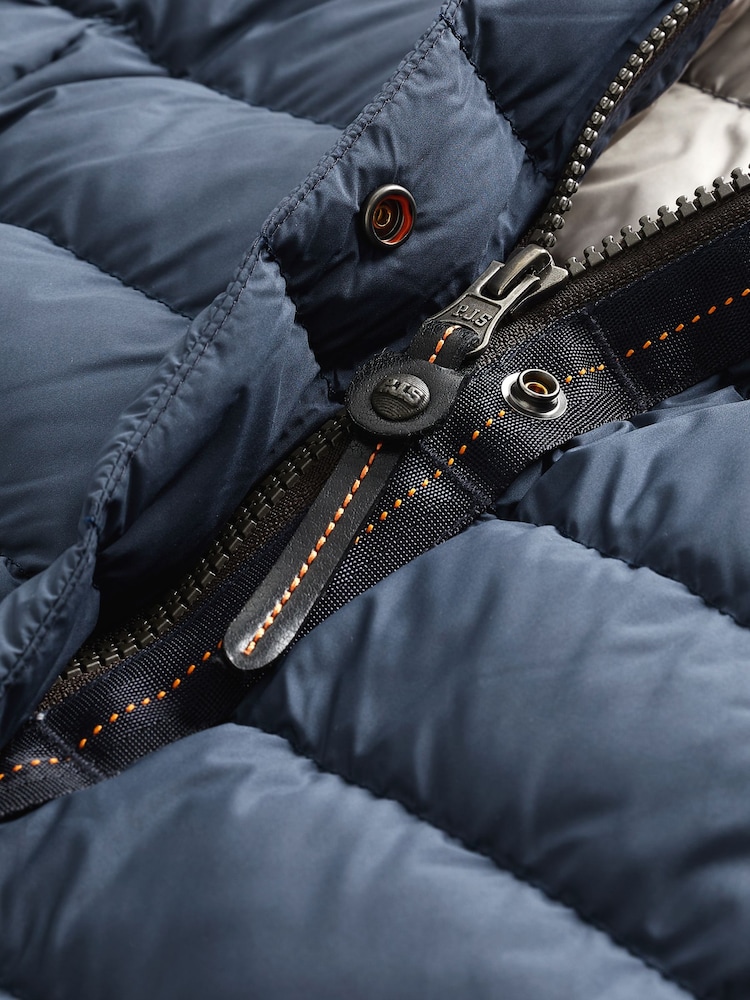 Parajumpers Navy Omega Super Light Weight Long Puffer Coat - Image 3 of 3