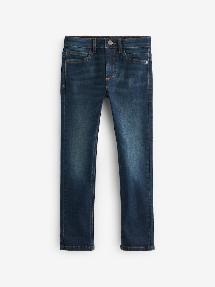 Indigo Skinny Fit Mega Stretch Adjustable Waist Jeans (3-16yrs) - Image 1 of 4