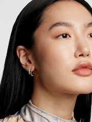 Ted Baker Silver Tone HELIAS: Crystal Multi Hoop Earrings - Image 4 of 4