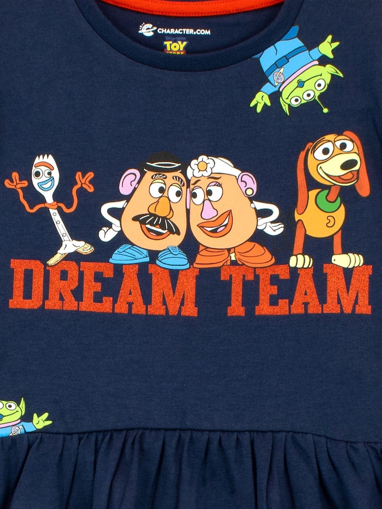 Character Blue Disney Toy Story 100% Cotton Dress - Image 2 of 3