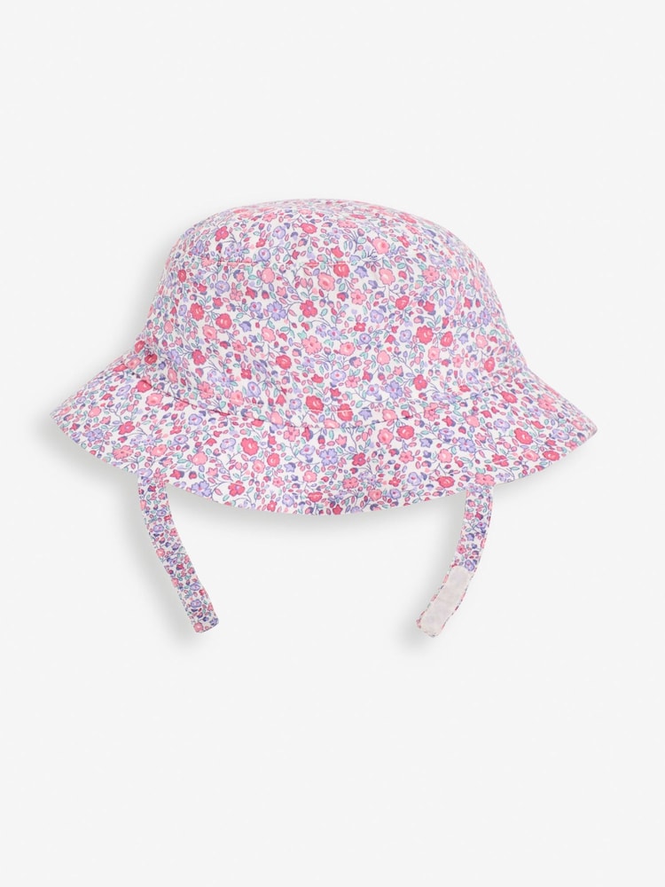JoJo Maman Bébé Pink Pastel Ditsy Floral Pretty Sun Hat - Image 1 of 1 JoJo Maman Bébé Pink Pastel Ditsy Floral Pretty Sun Hat - Image 1 of 1