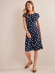 Boden Dark Blue Amelie Jersey Dress - Image 3 of 5