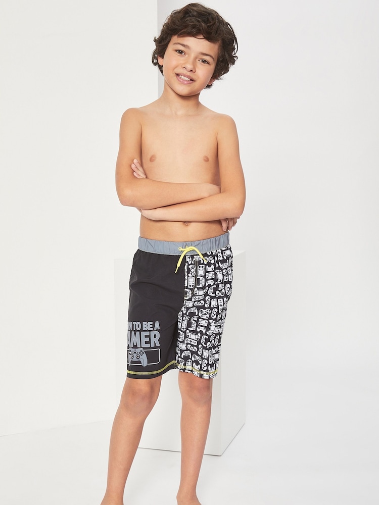 Harry Bear Black/Grey Boys Swim Shorts - Image 2 of 4