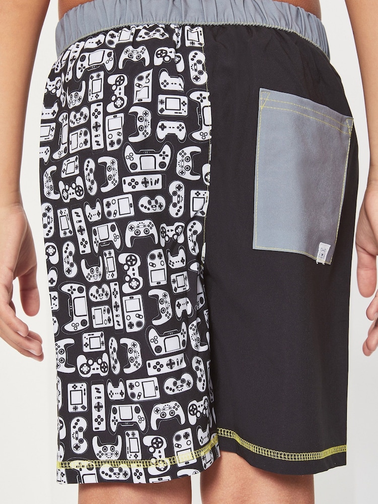 Harry Bear Black/Grey Boys Swim Shorts - Image 4 of 4