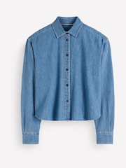 Boden Blue Sienna Crop Relax Denim Shirt - Image 4 of 4
