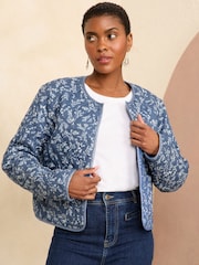 Love & Roses – gesteppte Jerseyjacke mit Blumenmuster - Bild 1 von 4