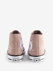 Converse Brown Chuck Taylor Floral Embroidered Junior Trainers - Image 5 of 9