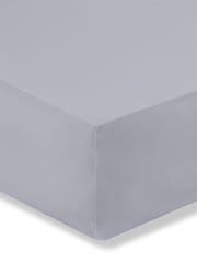 Bianca Grey 200 Thread Count 100% Cotton Percale Extra Deep Fitted Sheet - Image 1 of 2