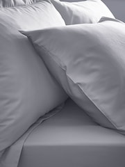 Bianca Grey 200 Thread Count 100% Cotton Percale Extra Deep Fitted Sheet - Image 2 of 2