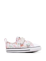 Converse Pink Infant Chuck Taylor Floral Print 2V  Trainers - Image 1 of 8