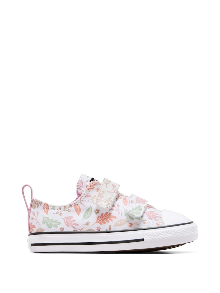 Converse Pink Infant Chuck Taylor Floral Print 2V  Trainers - Image 1 of 8