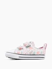 Converse Pink Infant Chuck Taylor Floral Print 2V  Trainers - Image 2 of 8