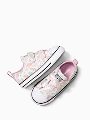 Converse Pink Infant Chuck Taylor Floral Print 2V  Trainers - Image 3 of 8