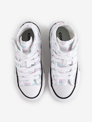 Converse Pink Junior Chuck Taylor Rainbow Heart 1V Trainers - Image 5 of 9