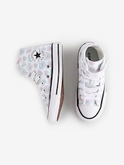Converse Pink Junior Chuck Taylor Rainbow Heart 1V Trainers - Image 6 of 9