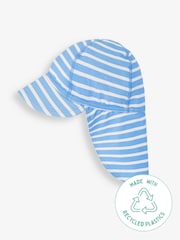 JoJo Maman Bébé Cornflower Kids' Stripe Flap Sun Protection Hat - Image 3 of 4