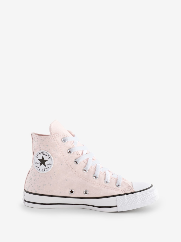 Converse Pink Chuck Taylor Glitter Youth Trainers - Image 1 of 1