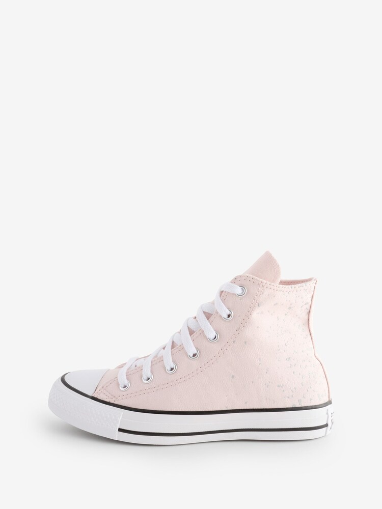 Converse Pink Chuck Taylor Glitter Youth Trainers - Image 2 of 9
