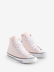 Converse Pink Chuck Taylor Glitter Youth Trainers - Image 3 of 9