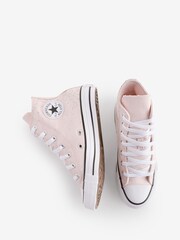 Converse Pink Chuck Taylor Glitter Youth Trainers - Image 6 of 9