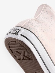 Converse Pink Chuck Taylor Glitter Youth Trainers - Image 8 of 9