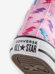Converse Pink Junior Chuck Taylor Lightening Bolt 1V Trainers - Image 7 of 9
