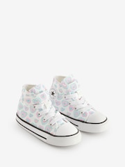 Converse Pink Chuck Taylor Rainbow Heart 1V Infant Trainers - Image 3 of 9
