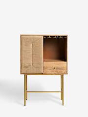 French Connection Mango Wood and Woven Cord Tatami Drinks Cabinet - Image 5 of 9