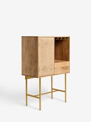 French Connection Mango Wood and Woven Cord Tatami Drinks Cabinet - Image 7 of 9