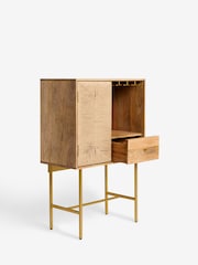 French Connection Mango Wood and Woven Cord Tatami Drinks Cabinet - Image 8 of 9