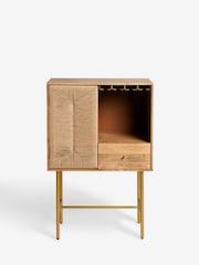 French Connection Mango Wood and Woven Cord Tatami Drinks Cabinet - Image 9 of 9