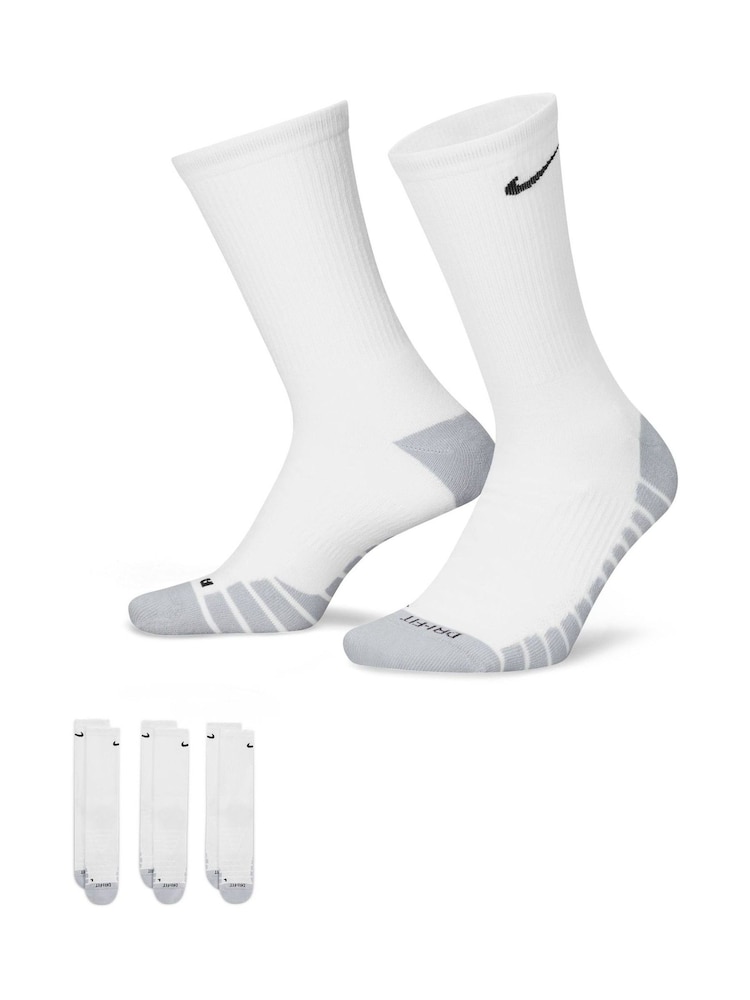 Nike White Cushioned Crew Socks 3 Pack - Image 1 of 4