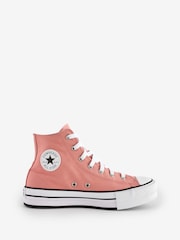 Converse Pink Chuck Taylor Kids All Star EVA Lift Platform Trainers - Image 1 of 9