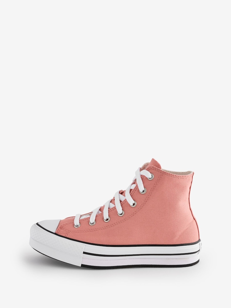 Converse Pink Chuck Taylor Kids All Star EVA Lift Platform Trainers - Image 2 of 9