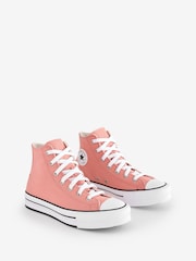 Converse Pink Chuck Taylor Kids All Star EVA Lift Platform Trainers - Image 3 of 9
