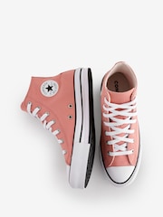 Converse Pink Chuck Taylor Kids All Star EVA Lift Platform Trainers - Image 6 of 9