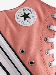 Converse Pink Chuck Taylor Kids All Star EVA Lift Platform Trainers - Image 8 of 9