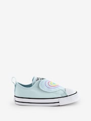 Converse Blue Chuck Taylor Rainbow Heart 1V Easy On Infant Trainers - Image 1 of 9
