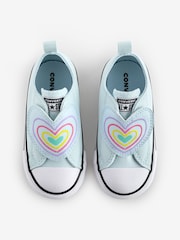 Converse Blue Chuck Taylor Rainbow Heart 1V Easy On Infant Trainers - Image 5 of 9