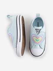 Converse Blue Chuck Taylor Rainbow Heart 1V Easy On Infant Trainers - Image 9 of 9