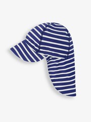 JoJo Maman Bébé Navy/White Stripe UPF 50 Sun Protection Hat - Image 4 of 4