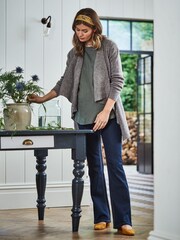 JoJo Maman Bébé Brown Rib Knit Drape Maternity & Nursing Cardigan - Image 2 of 3