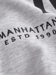 Grey Oversized Relaxed Fit Back Graphic Slogan Longline Hoodie - Image 1 of 5