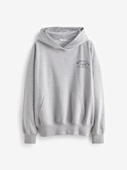 Grey Oversized Relaxed Fit Back Graphic Slogan Longline Hoodie - Image 2 of 5