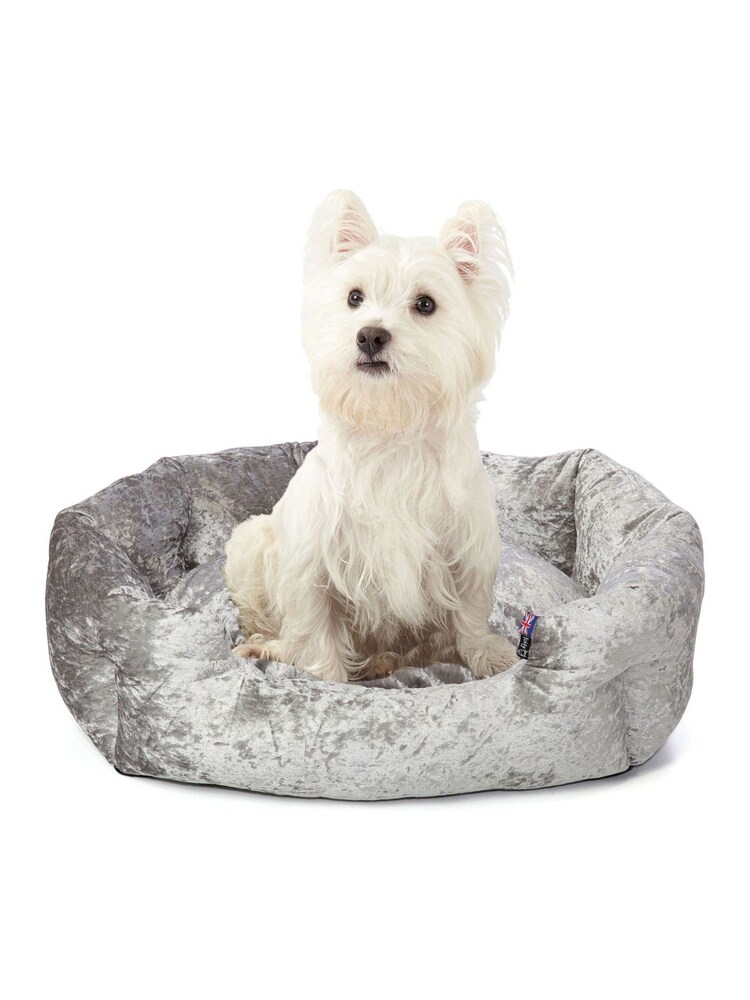 Bunty Silver Bellagio Crushed Velvet Dog Bed - Image 2 of 4