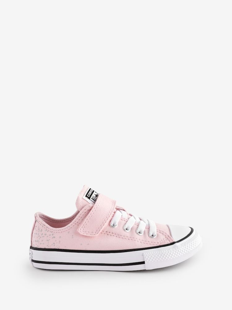 Converse Pink Chuck Taylor Glitter 1V Junior Trainers - Image 1 of 9