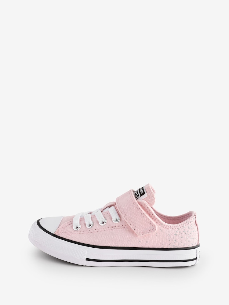 Converse Pink Chuck Taylor Glitter 1V Junior Trainers - Image 2 of 9