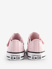 Converse Pink Chuck Taylor Glitter 1V Junior Trainers - Image 4 of 9