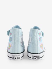 Converse Blue Chuck Taylor Heart Detail 1V Junior Trainers - Image 4 of 8